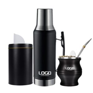 Customized Yerba Mate Kit Includes Metal Container Stainless Steel Insulated Bottle Straw Cup
