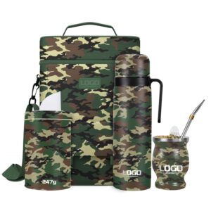 Customized Military Camo Complete Yerba Mate Kits with Army Backpack Set